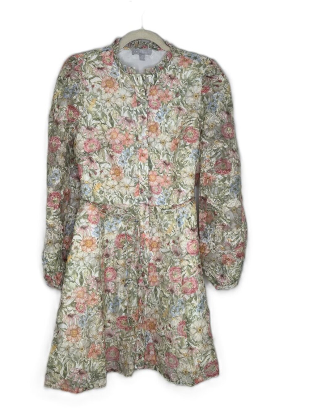 Chelsea28 Floral Embroidered Button Up Shirtdress – Multi Floral – Medium – NWOT